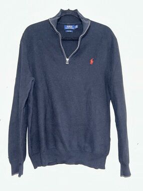 Polo by Ralph Lauren Black Quarter-Zip Sweater